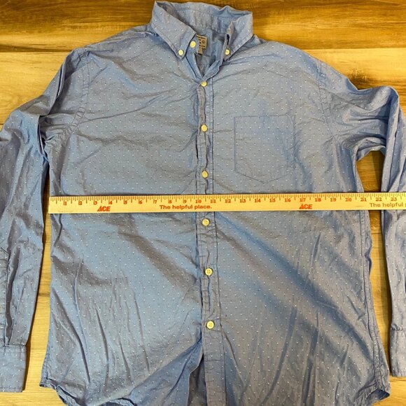 J Crew Shirt Mens Large Blue Woven Button Down Long Sleeve Arrow All Over Print - Picture 5 of 8